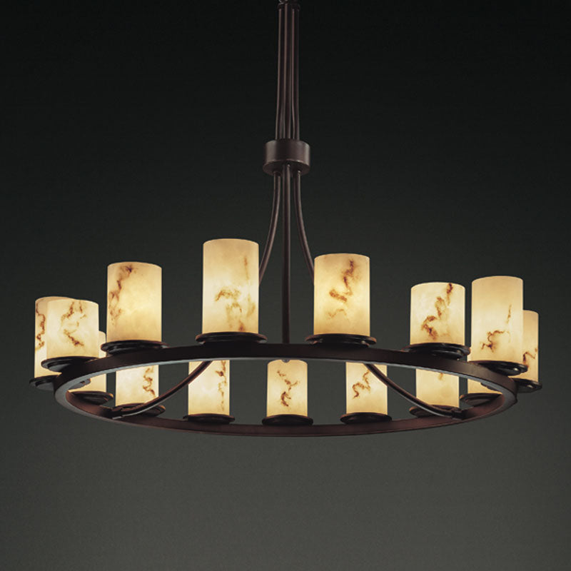 Justice Designs - FAL-8715-10-DBRZ - 15 Light Chandelier - LumenAria - Dark Bronze