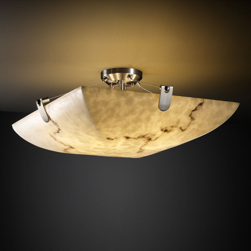 Justice Designs - FAL-9611-25-NCKL - Three Light Semi-Flush Mount - LumenAria - Brushed Nickel