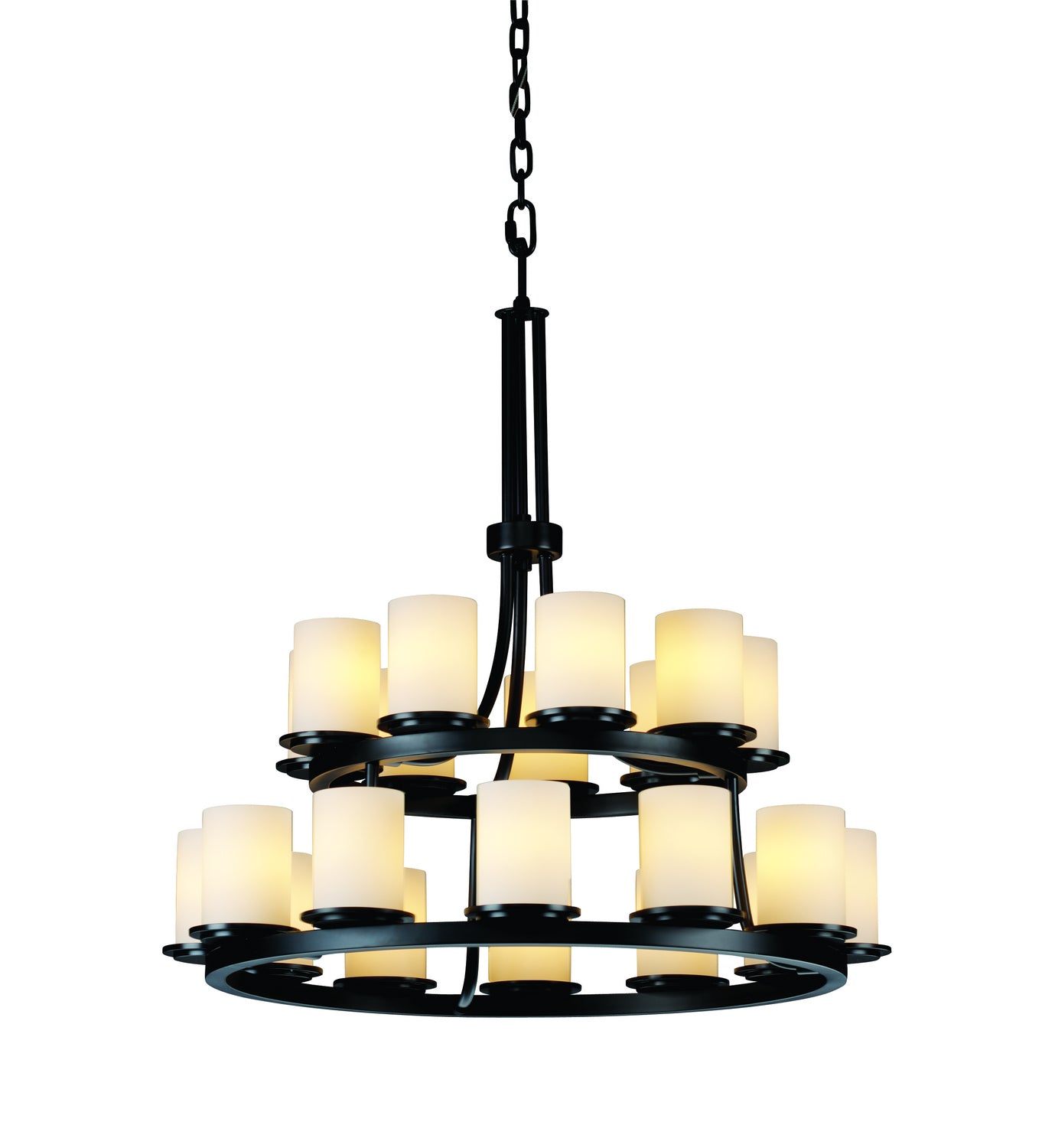 Justice Designs - FSN-8767-10-OPAL-MBLK - 21 Light Chandelier - Fusion - Matte Black