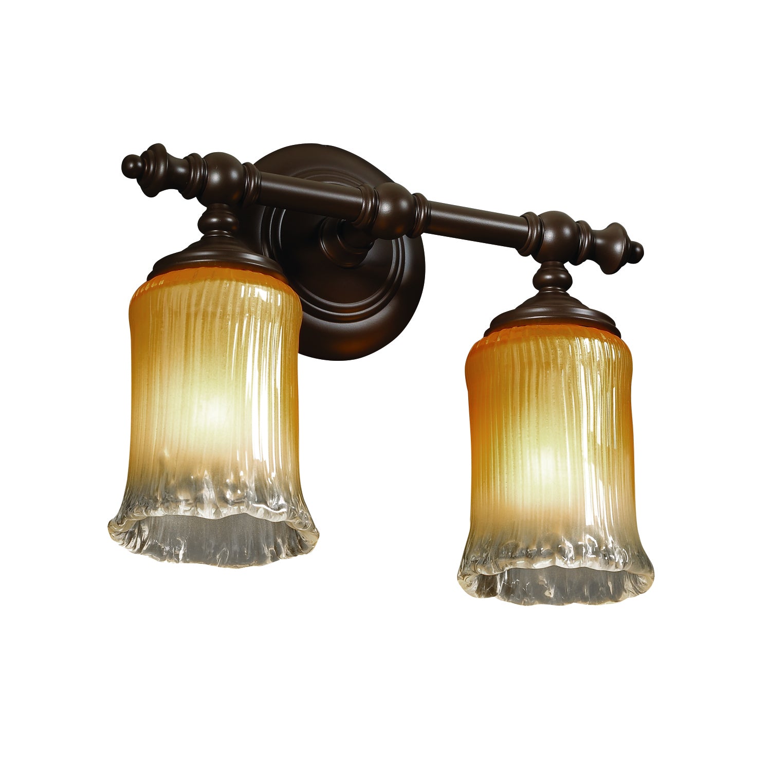 Justice Designs - GLA-8522-16-GLDC-DBRZ - Two Light Bath Bar - Veneto Luce - Dark Bronze