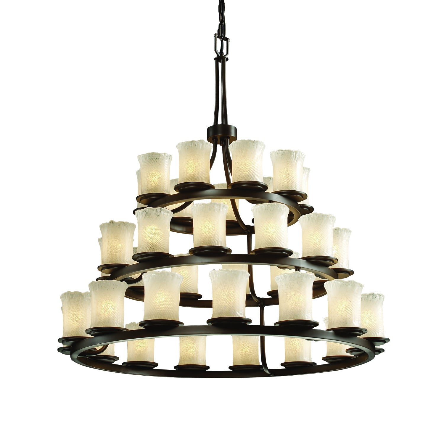 Justice Designs - GLA-8712-16-WHTW-DBRZ - 36 Light Chandelier - Veneto Luce - Dark Bronze