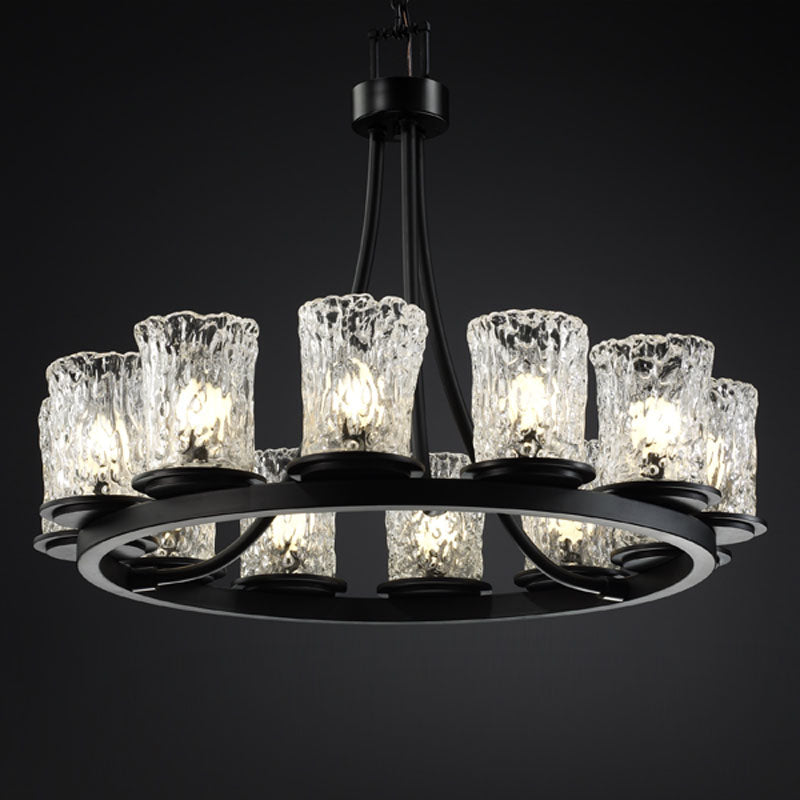 Justice Designs - GLA-8768-16-CLRT-MBLK - 12 Light Chandelier - Veneto Luce - Matte Black