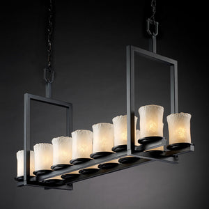 Justice Designs - GLA-8769-16-WHTW-MBLK - 14 Light Chandelier - Veneto Luce - Matte Black