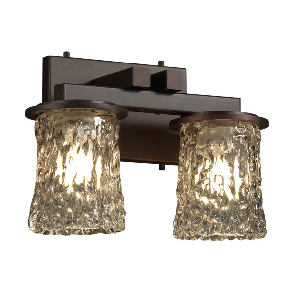 Justice Designs - GLA-8772-16-CLRT-DBRZ - Two Light Bath Bar - Veneto Luce - Dark Bronze