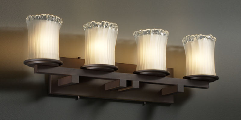 Justice Designs - GLA-8774-16-WTFR-DBRZ - Four Light Bath Bar - Veneto Luce - Dark Bronze