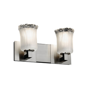 Justice Designs - GLA-8922-16-WTFR-NCKL - Two Light Bath Bar - Veneto Luce - Brushed Nickel