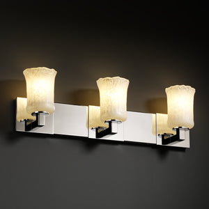 Justice Designs - GLA-8923-16-WHTW-CROM - Three Light Bath Bar - Veneto Luce - Polished Chrome