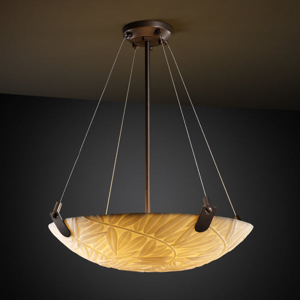 Justice Designs - PNA-9621-35-BMBO-DBRZ - Three Light Pendant - Porcelina - Dark Bronze