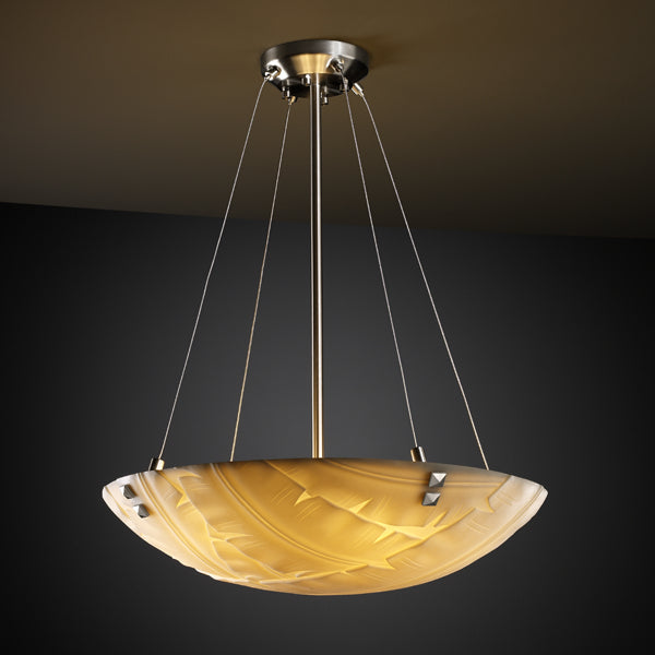 Justice Designs - PNA-9661-35-BANL-NCKL-F3 - Three Light Pendant - Porcelina - Brushed Nickel