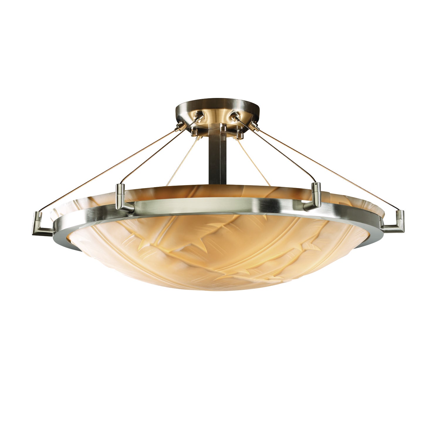 Justice Designs - PNA-9682-35-BANL-NCKL - Six Light Semi-Flush Mount - Porcelina - Brushed Nickel