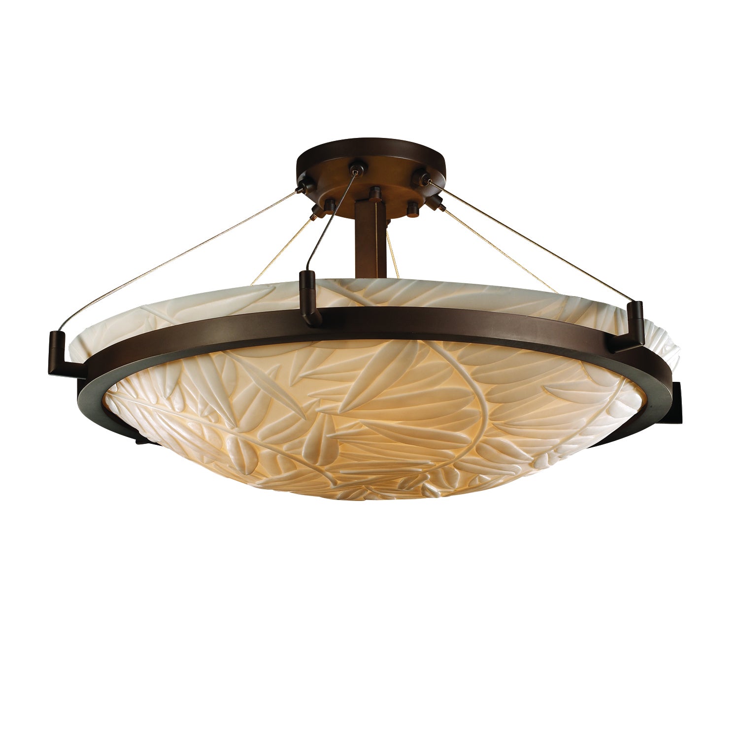 Justice Designs - PNA-9682-35-BMBO-DBRZ - Six Light Semi-Flush Mount - Porcelina - Dark Bronze