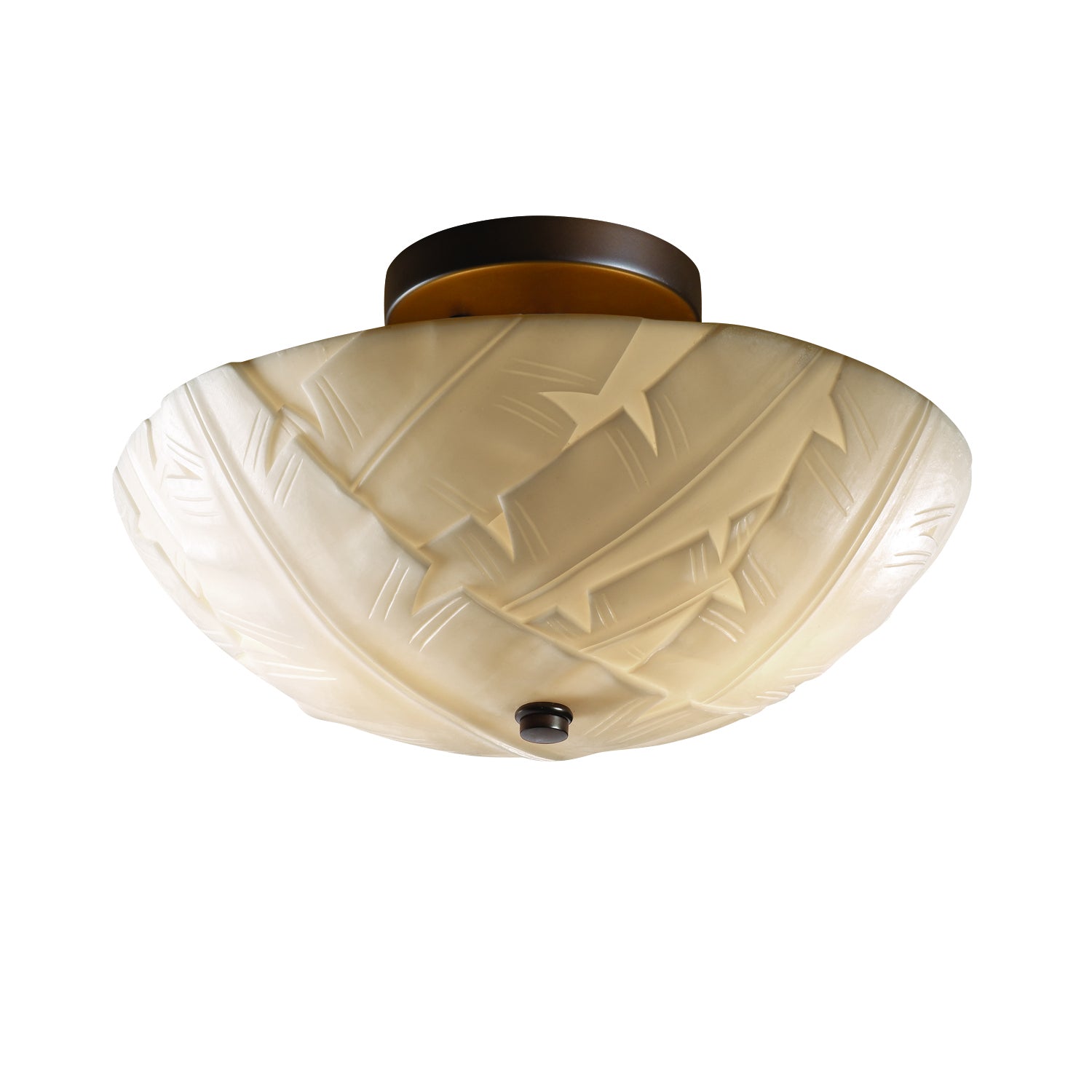 Justice Designs - PNA-9690-35-BANL-DBRZ - Two Light Semi-Flush Mount - Porcelina - Dark Bronze