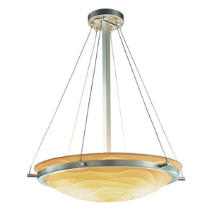 Justice Designs - PNA-9692-35-WAVE-NCKL - Six Light Pendant - Porcelina - Brushed Nickel