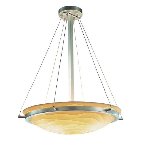 Justice Designs - PNA-9692-35-WAVE-NCKL - Six Light Pendant - Porcelina - Brushed Nickel