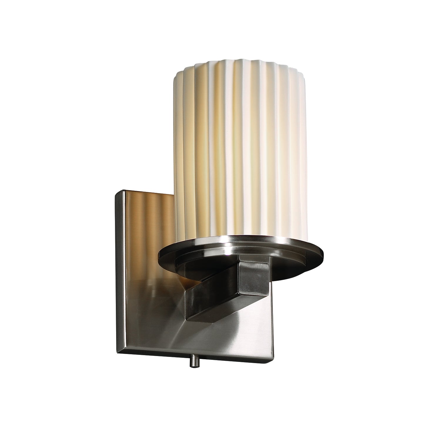 Justice Designs - POR-8771-10-PLET-NCKL - One Light Wall Sconce - Limoges - Brushed Nickel