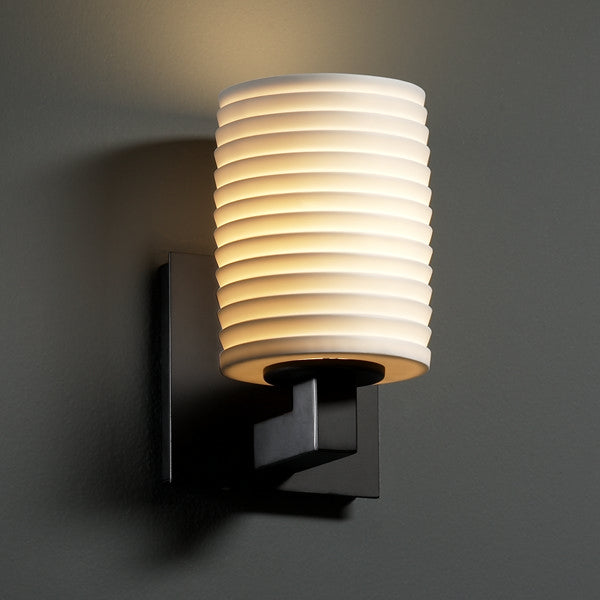 Justice Designs - POR-8921-10-SAWT-MBLK - One Light Wall Sconce - Limoges - Matte Black