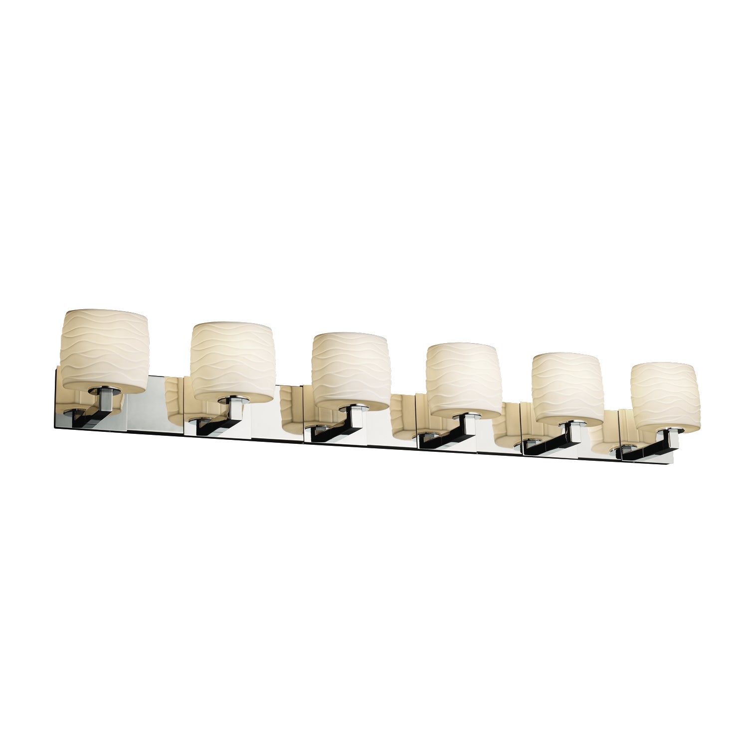 Justice Designs - POR-8926-30-WAVE-CROM - Six Light Bath Bar - Limoges - Polished Chrome