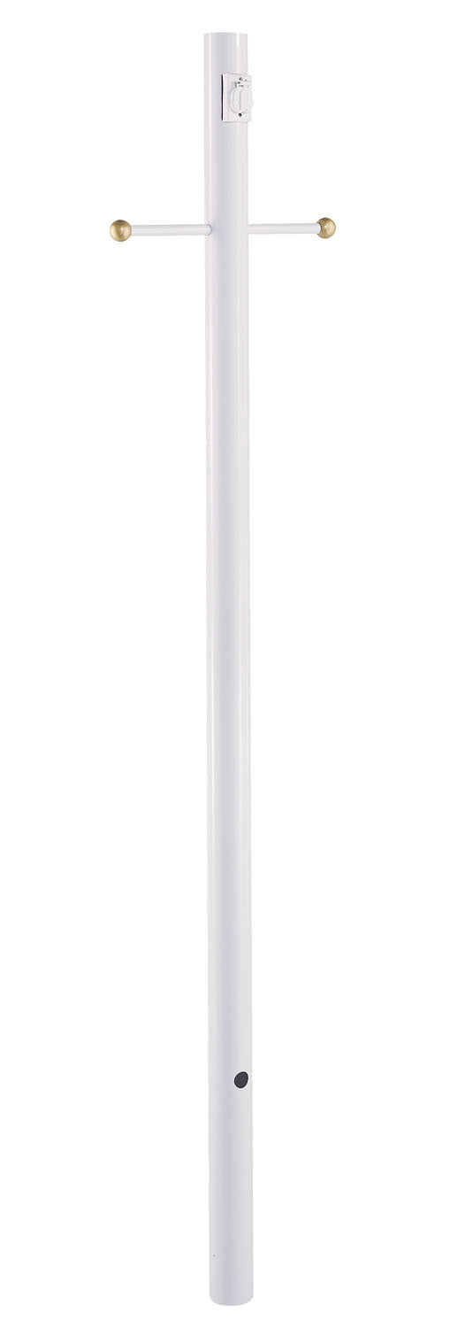 Acclaim Lighting - 98WH - Post With Outlet And Cross Arm - Direct Burial Lamp Posts - Gloss White