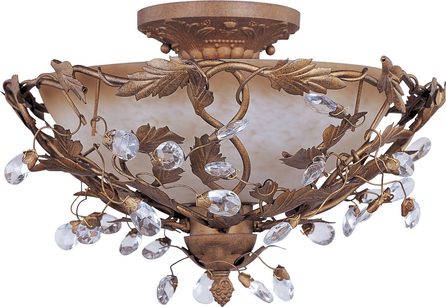 Maxim - 2859EG - Three Light Semi-Flush Mount - Elegante - Etruscan Gold