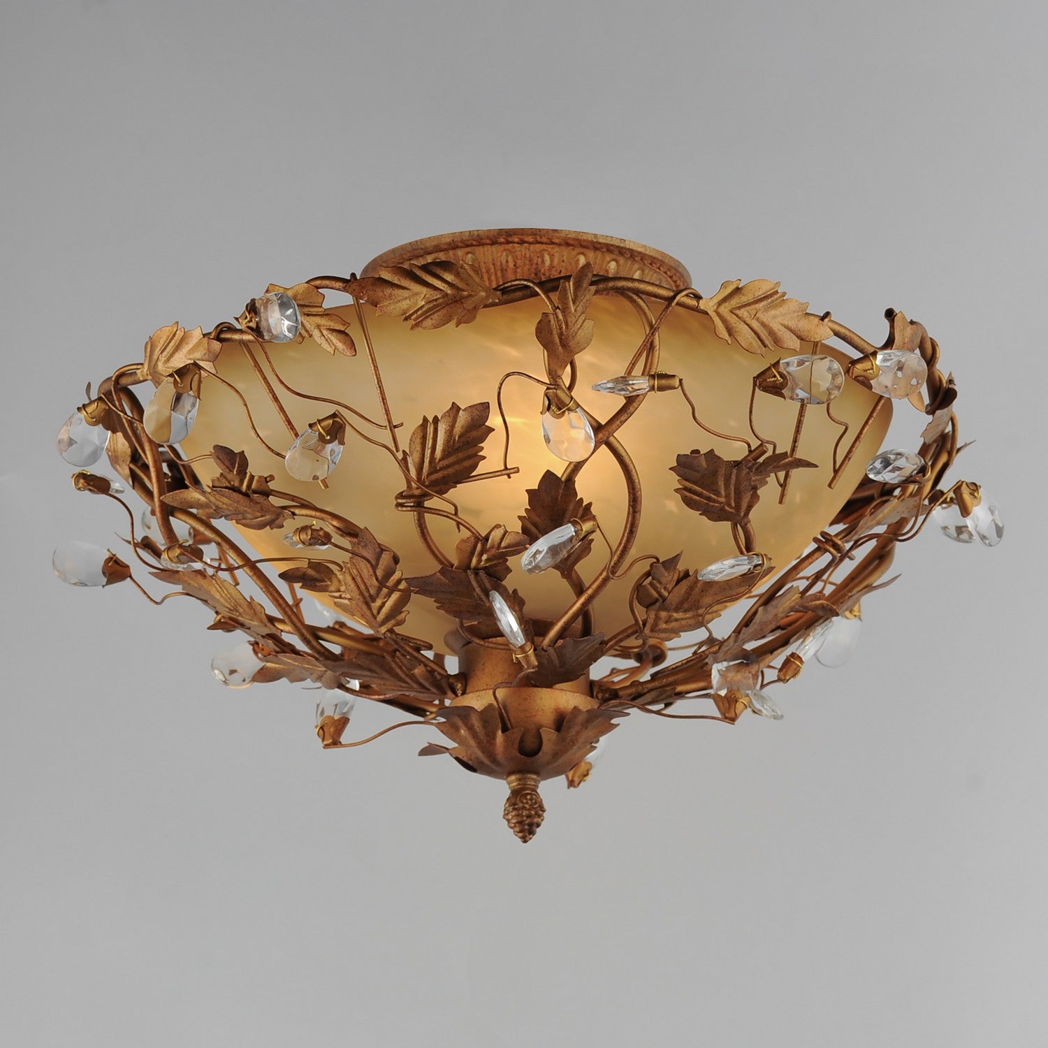 Maxim - 2859EG - Three Light Semi-Flush Mount - Elegante - Etruscan Gold