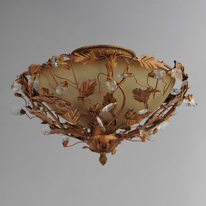 Maxim - 2859EG - Three Light Semi-Flush Mount - Elegante - Etruscan Gold