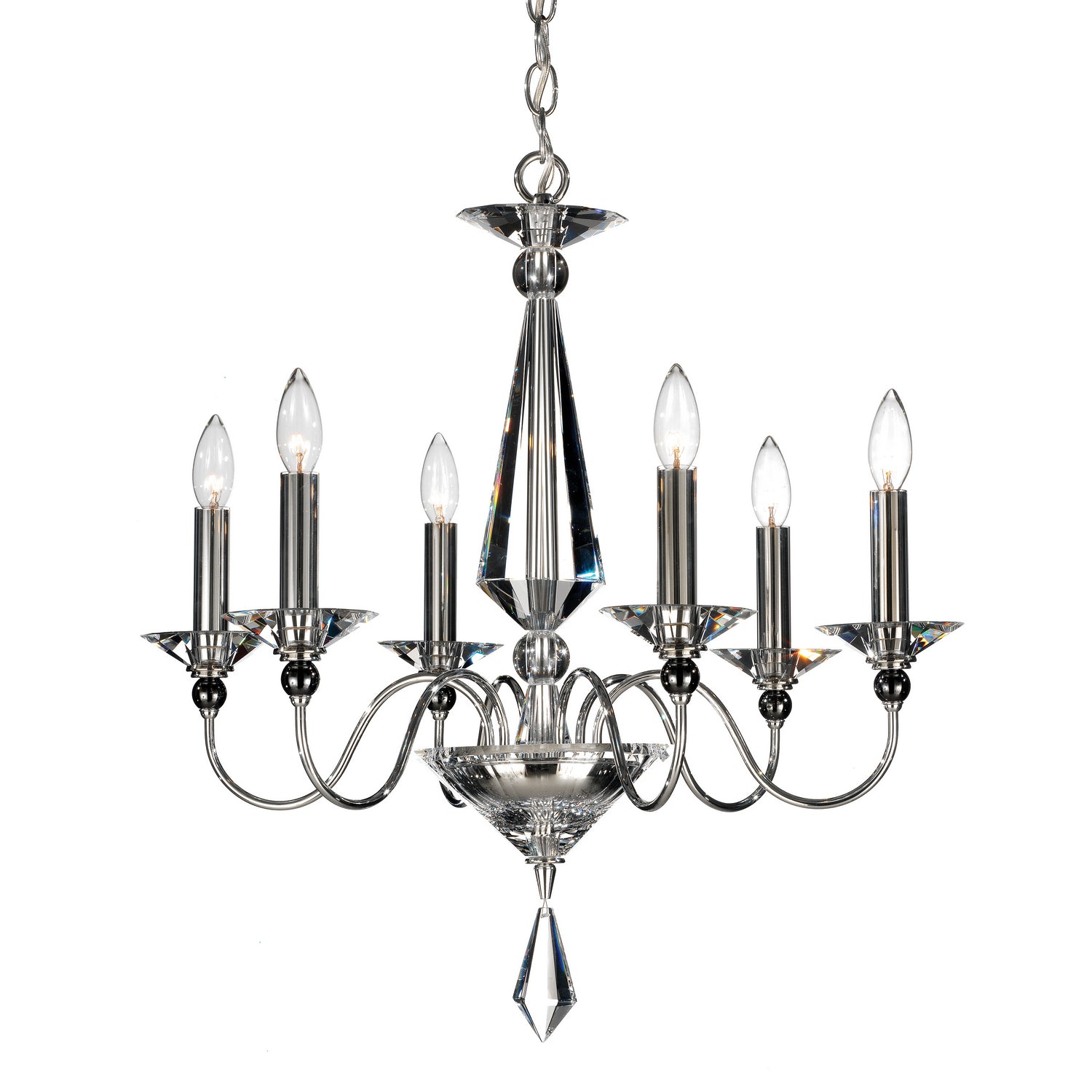 Schonbek - 9676-40CL - Six Light Chandelier - Jasmine - Silver