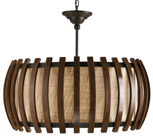 Currey and Company - 9096 - One Light Pendant - Dado - Old Iron/Polished Fruitwood