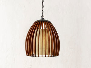 Currey and Company - 9099 - One Light Pendant - Carling - Old Iron/Polished Fruitwood