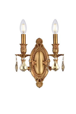 Elegant Lighting - 9202W9FG-GT/RC - Two Light Wall Sconce - Rosalia - French Gold