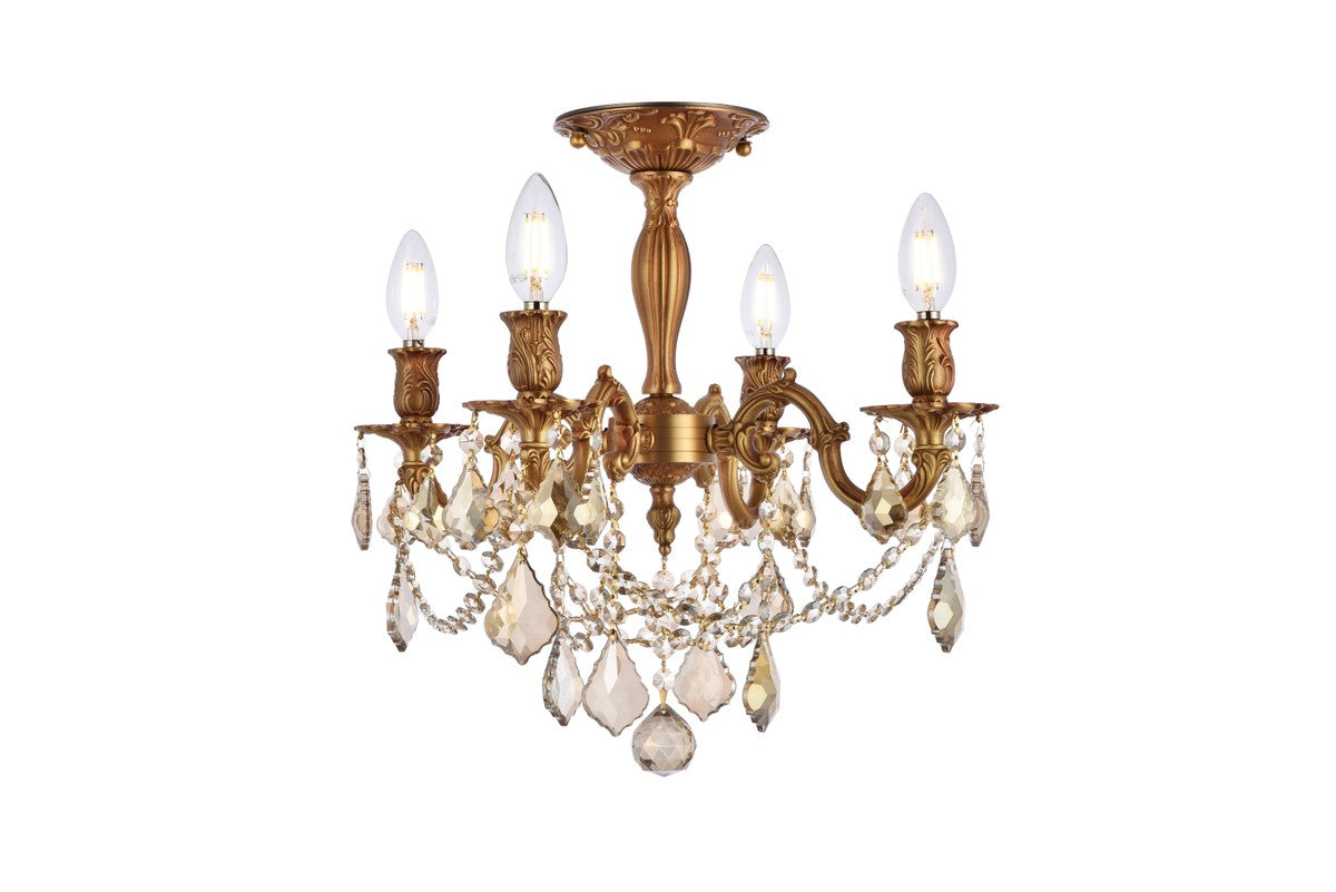 Elegant Lighting - 9204F17FG-GT/RC - Four Light Flush Mount - Rosalia - French Gold