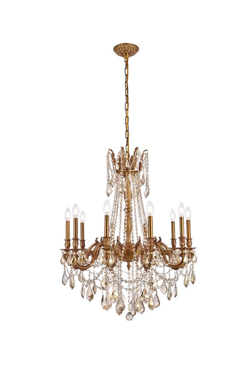 Elegant Lighting - 9210D28FG-GT/RC - Ten Light Chandelier - Rosalia - French Gold