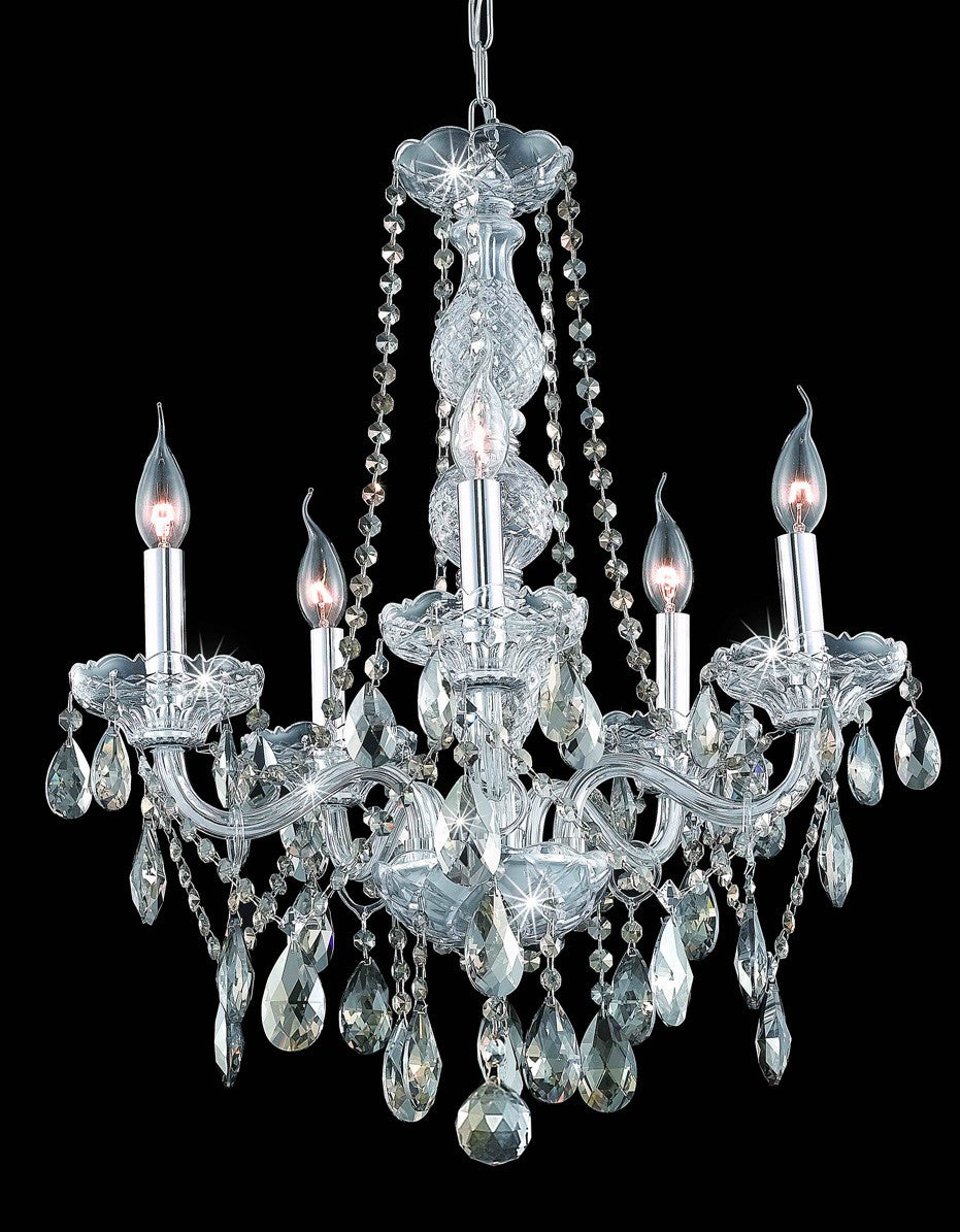 Elegant Lighting - 7955D21C-GT/RC - Five Light Chandelier - Verona - Chrome