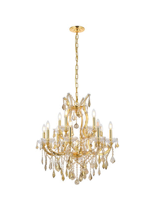 Elegant Lighting - 2800D27G-GT/RC - 13 Light Chandelier - Maria Theresa - Gold