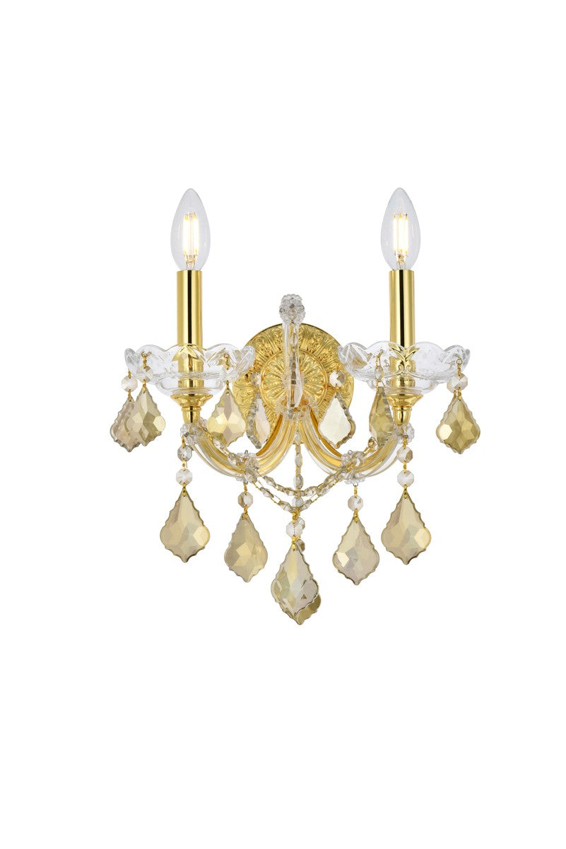 Elegant Lighting - 2800W2G-GT/RC - Two Light Wall Sconce - Maria Theresa - Gold