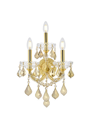 Elegant Lighting - 2800W3G-GT/RC - Three Light Wall Sconce - Maria Theresa - Gold