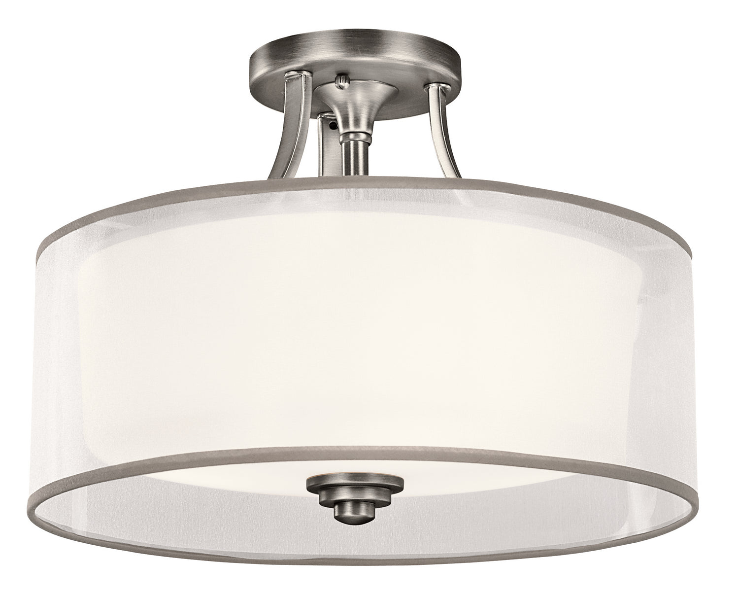 Kichler - 42386AP - Three Light Semi Flush Mount - Lacey - Antique Pewter