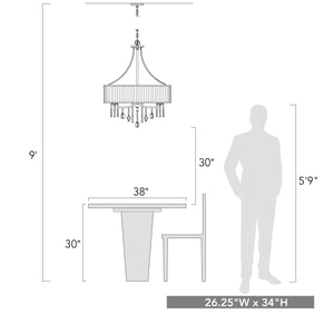 Golden - 8981-5 BRI - Five Light Chandelier - Echelon BRI - Chrome