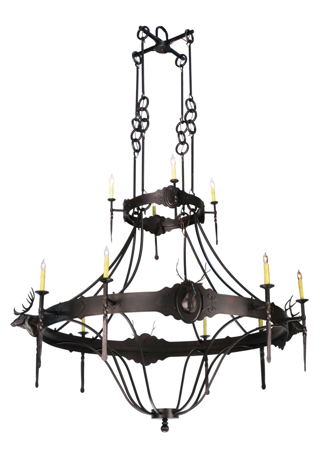 Meyda Tiffany - 112053 - 12 Light Chandelier - Stag - Mahogany Bronze