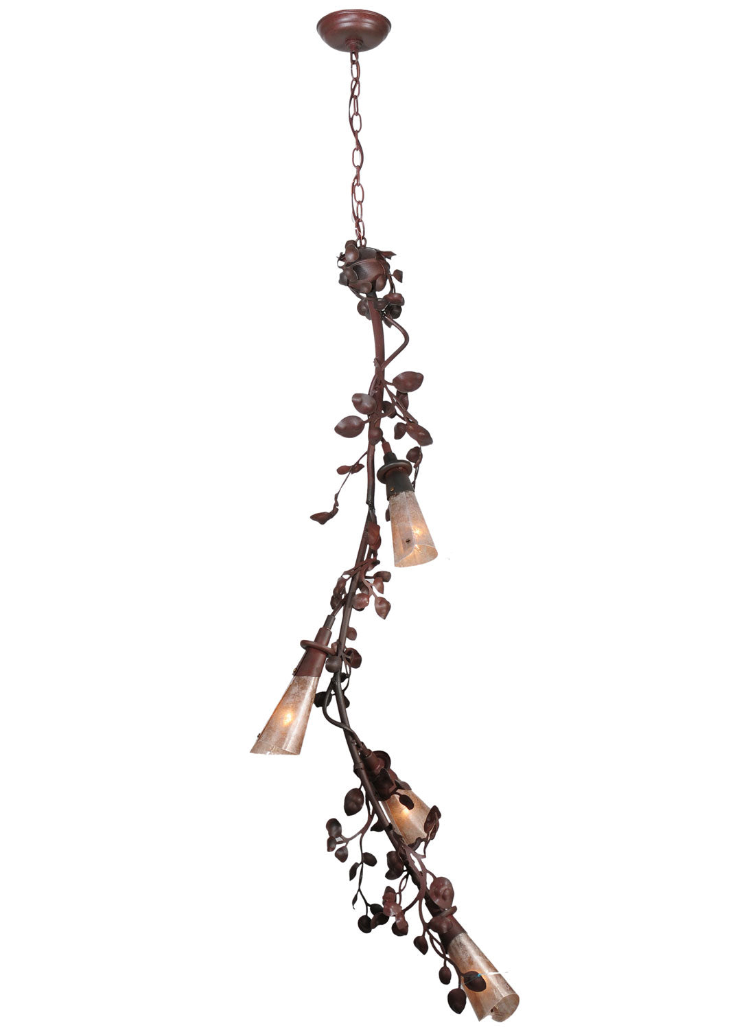 Meyda Tiffany - 114383 - Four Light Chandelier - Vinca Vine - Rust Over Wrought Iron