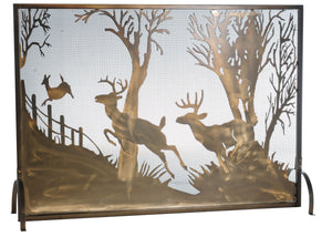 Meyda Tiffany - 113656 - Fireplace Screen - Deer On The Loose - Antique Copper Mesh