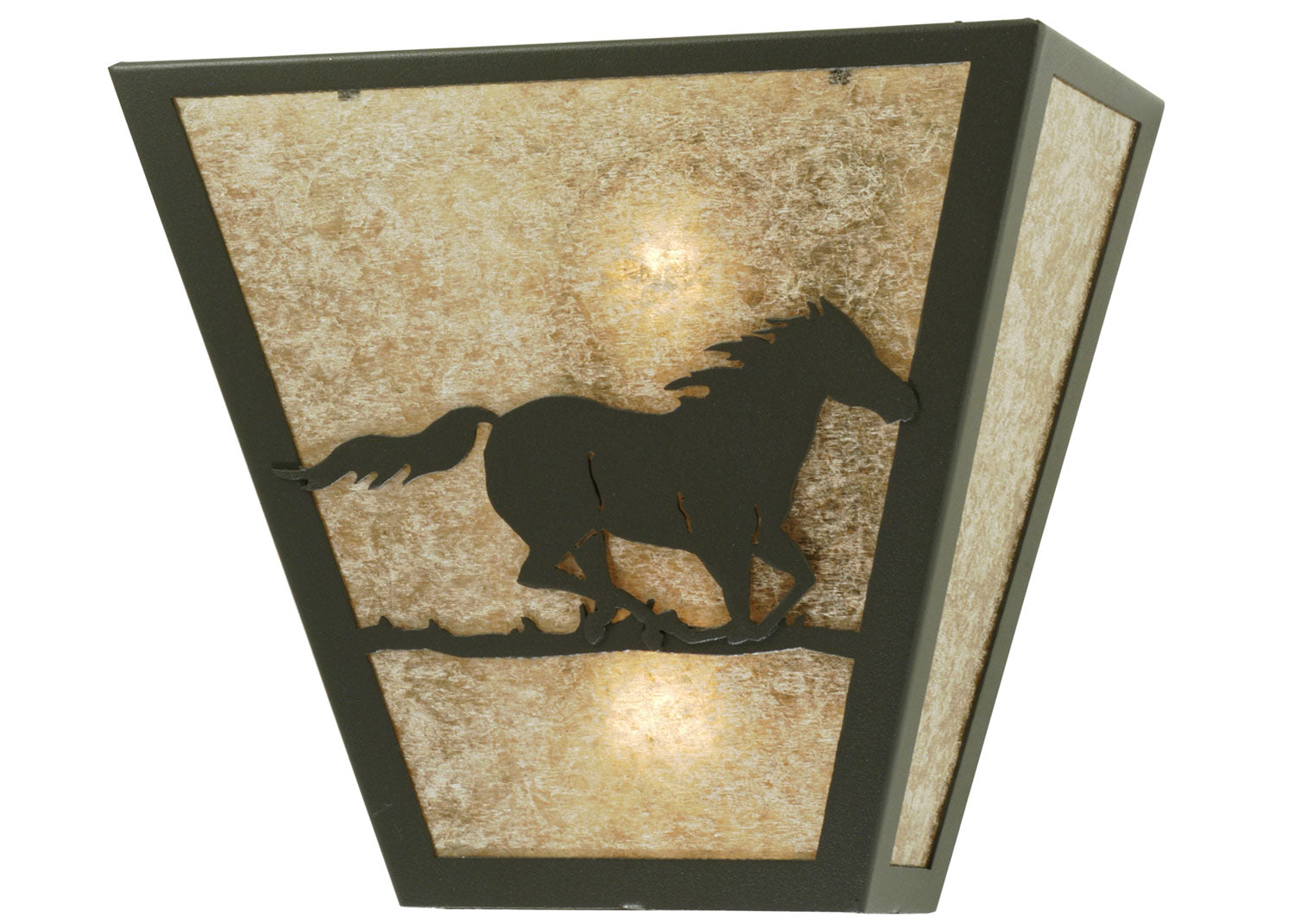 Meyda Tiffany - 112770 - Two Light Wall Sconce - Running Horses - Wrought Iron