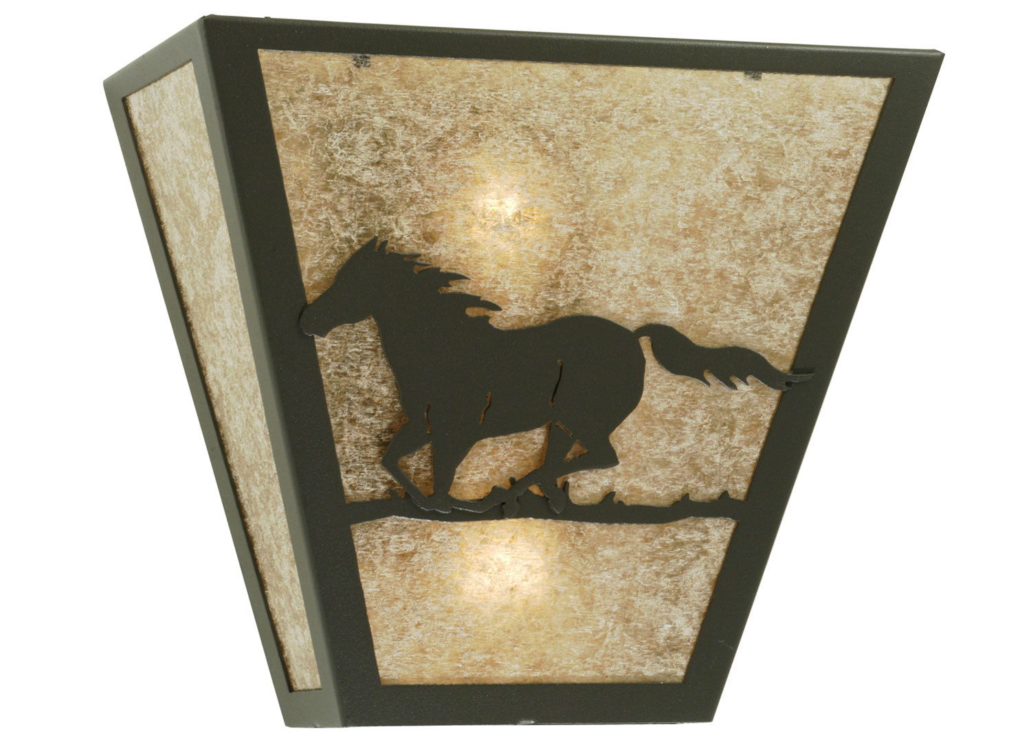 Meyda Tiffany - 112771 - Two Light Wall Sconce - Running Horses - Wrought Iron