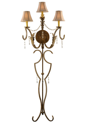 Meyda Tiffany - 107845 - Three Light Wall Sconce - Old Broadway - Light Brushed Gold