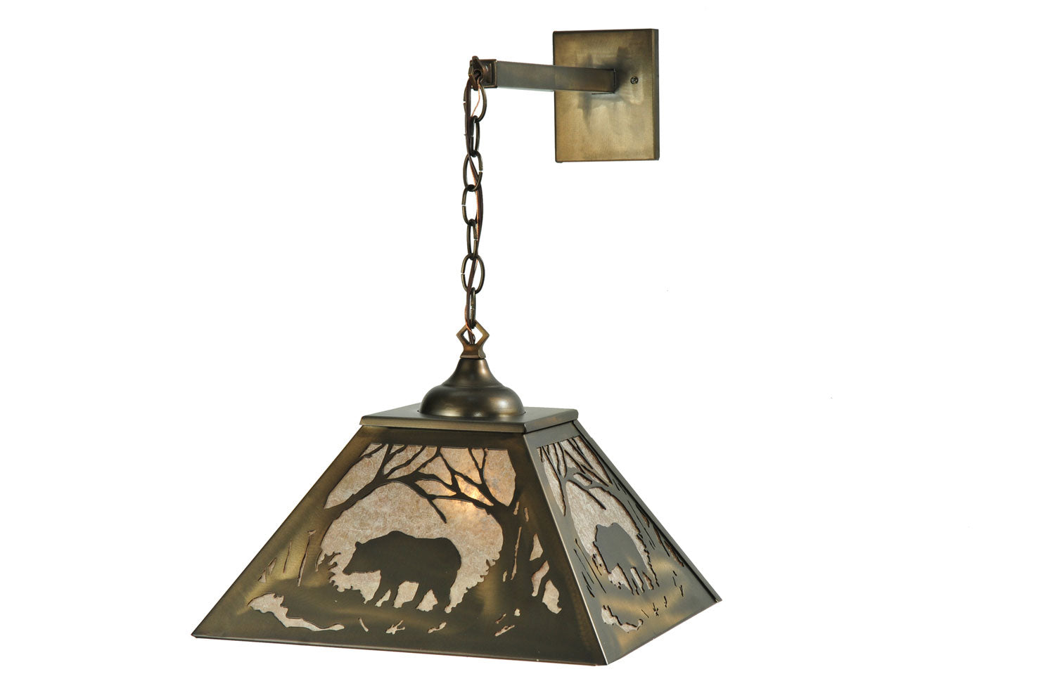 Meyda Tiffany - 110133 - Two Light Wall Sconce - Bear At Dawn - Antique Copper