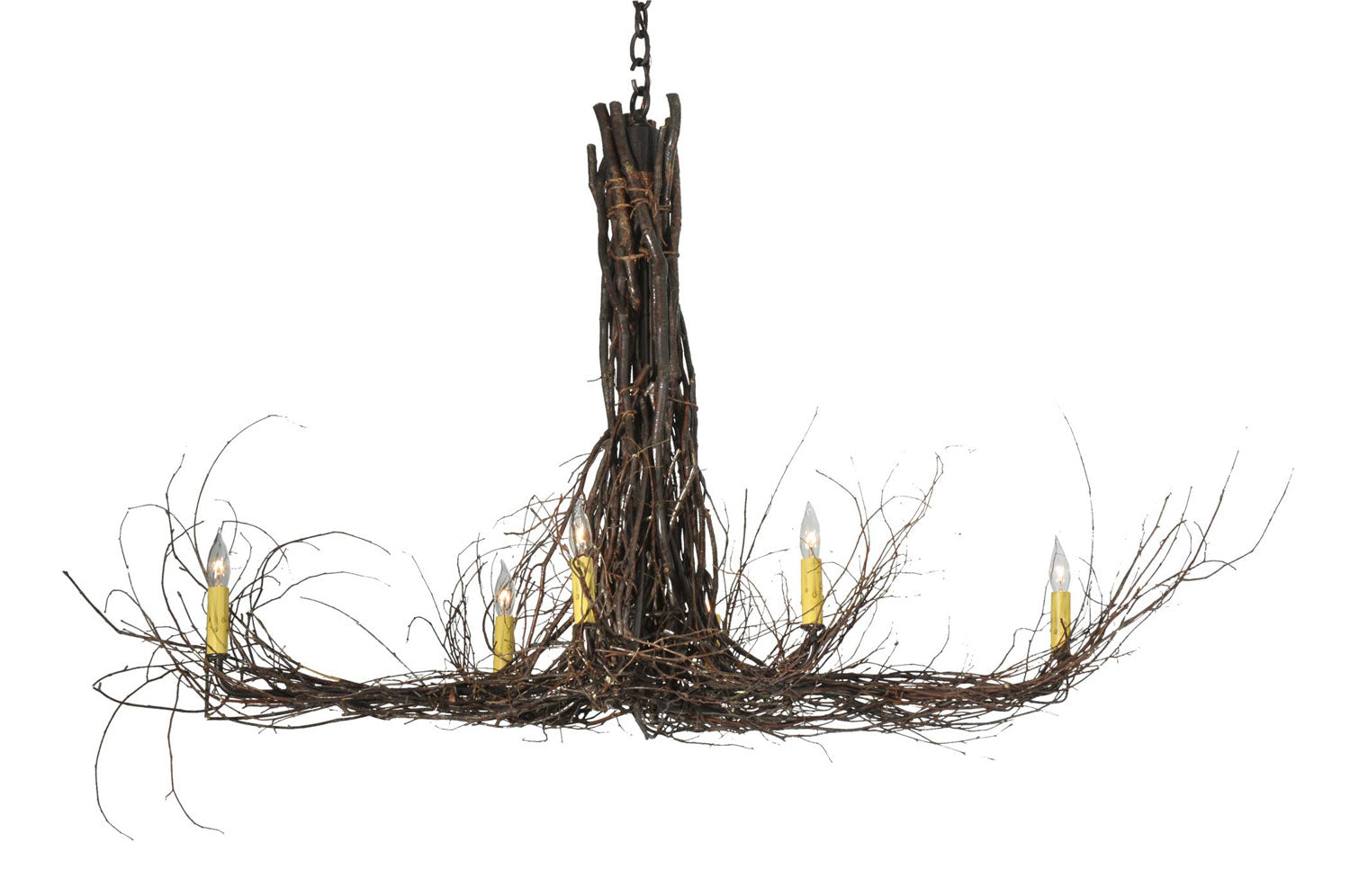 Meyda Tiffany - 110175 - Six Light Chandelier - Twigs - Mahogany Bronze