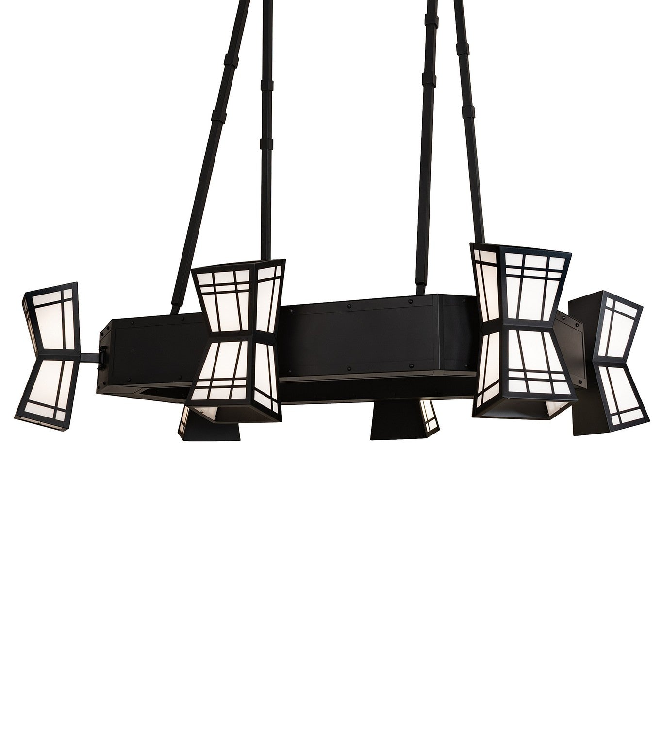 Meyda Tiffany - 110616 - Six Light Chandelier - Cortland - Textured Black