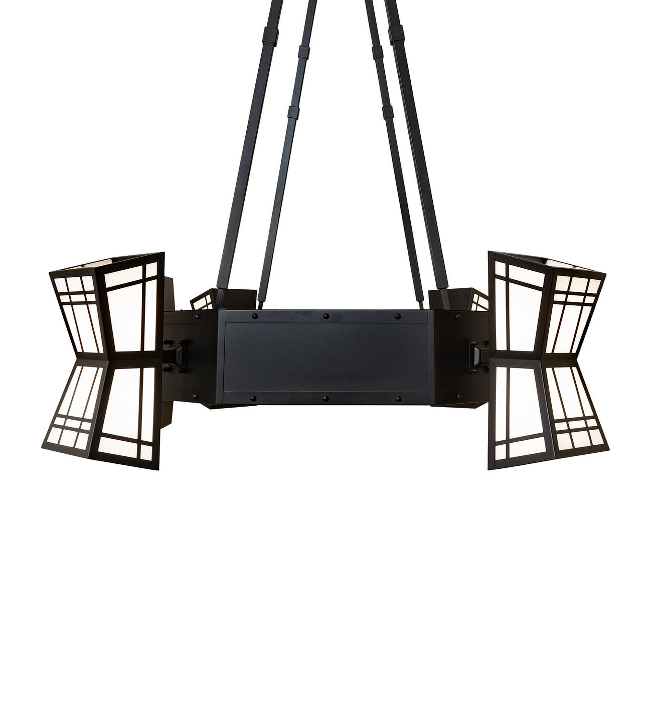 Meyda Tiffany - 110616 - Six Light Chandelier - Cortland - Textured Black