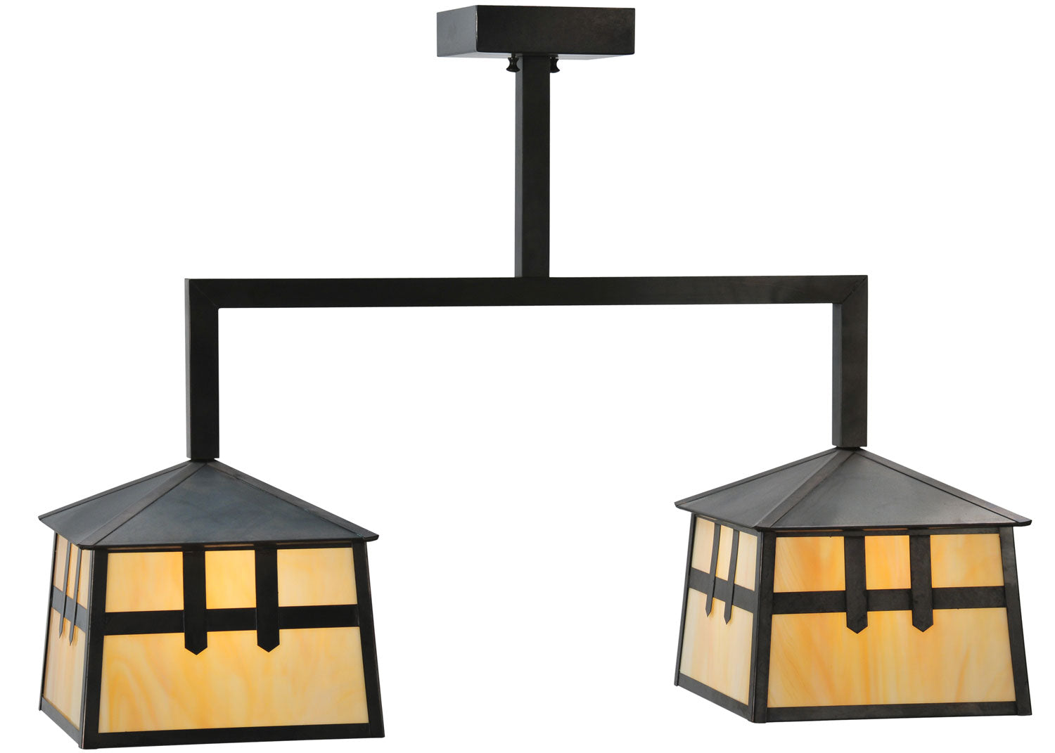 Meyda Tiffany - 110940 - Two Light Island Pendant - Stillwater - Craftsman Brown