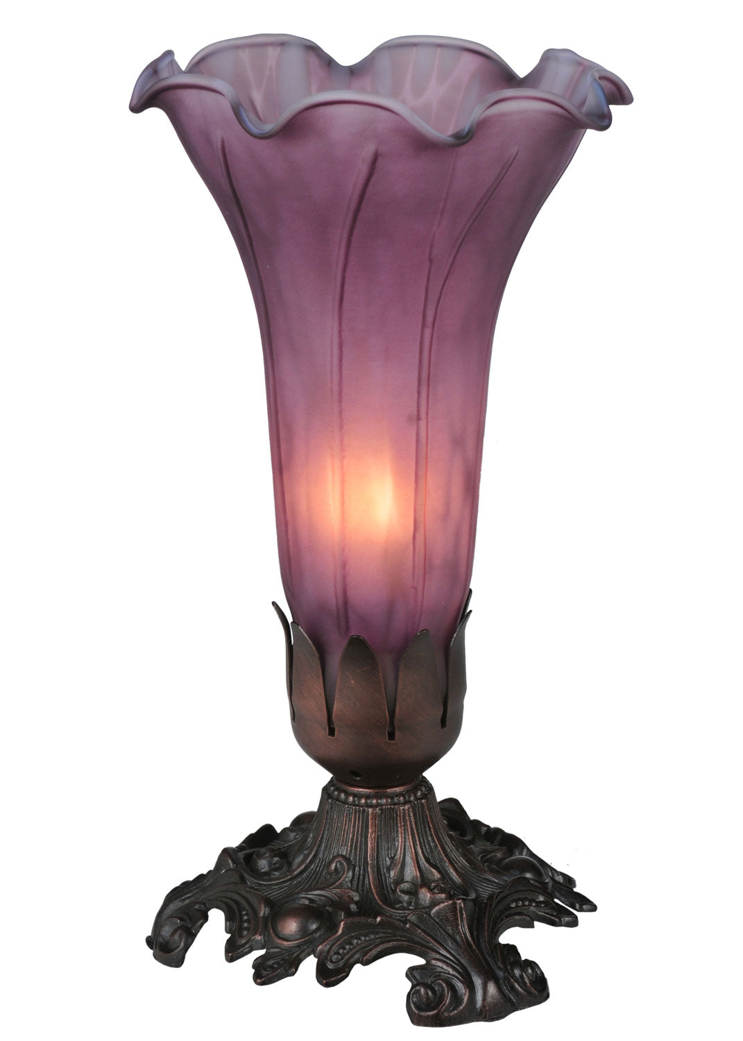 Meyda Tiffany - 11336 - One Light Accent Lamp - Lavender Pond Lily - Mahogany Bronze