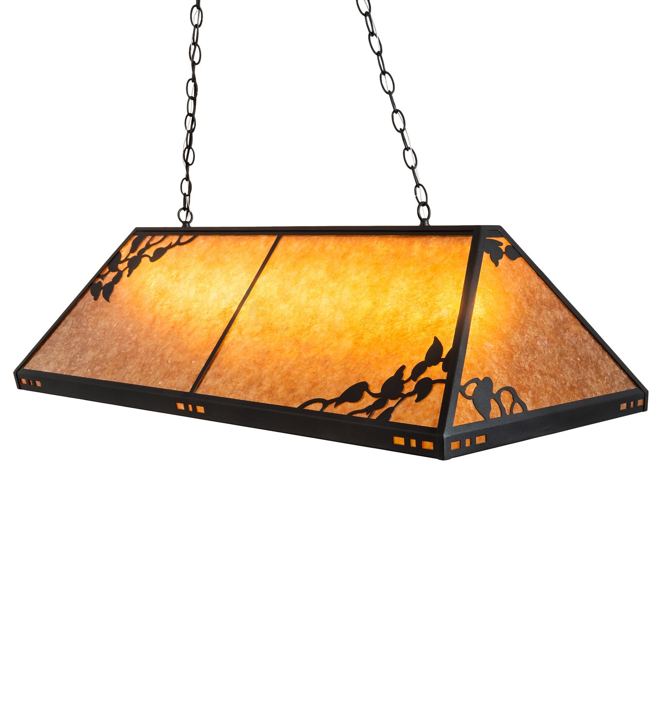 Meyda Tiffany - 113443 - Eight Light Oblong Pendant - Ivy - Textured Black